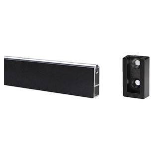 铝合金方形挂衣杆衣柜内挂衣杆加厚晾衣杆衣橱杆横杆浴帘杆法兰