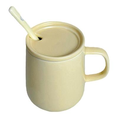 带盖带勺大容量陶瓷马克杯ins风