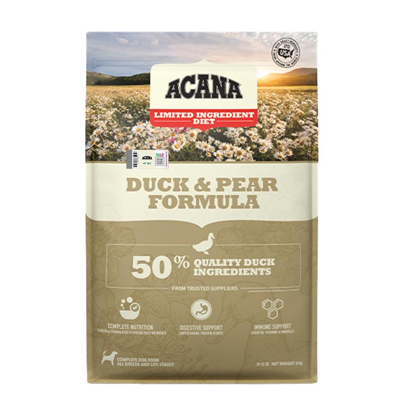 爱肯拿鸭肉梨通用型犬粮6kg