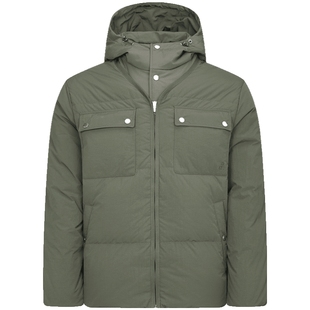 90%鹅绒 BEANPOLE滨波 男士休闲优雅可脱卸帽撞色羽绒服