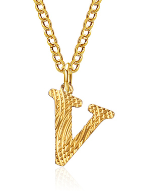 欧美轻奢风英文字母钛钢项链吊坠