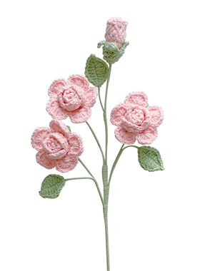 手工编织毛线玫瑰花束仿真花