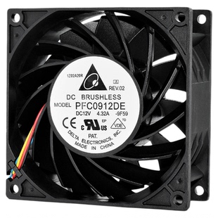 台达PFC0912DE暴力9238/9038 12V 4.32A机箱服务器PWM散热风扇9CM