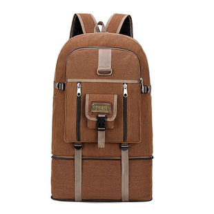 大号双肩包男士帆布旅行包户外大容量背包出差徒步登山包短途书包