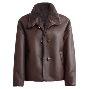 野兽小姐毛毛外套禾哲羊羔毛大衣环保万年七代咖色coco皮草皮衣女