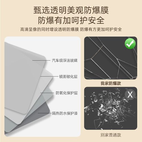 衣柜镜子家用隐形内o装全身镜滑轨折叠穿衣镜推T拉镜旋转试衣镜内