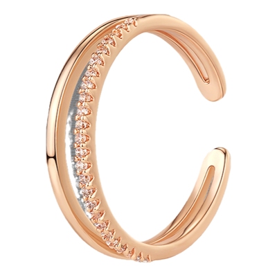 AJIDOU阿吉豆双环时尚开口戒指环