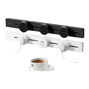 公牛轨道插座可移动电源厨房岛台餐桌嵌入式家用mini导轨插排明装