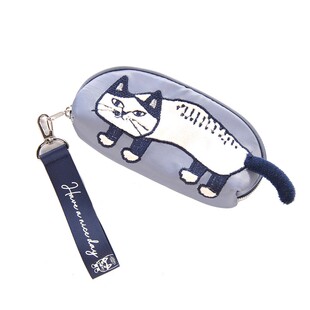 出口日本 立体小尾巴眼镜盒 猫咪法斗刺绣眼镜袋包手挽小化妆包