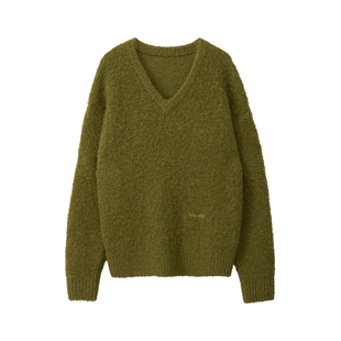 [张元英同款]ROLAROLA25年秋冬新款V领针织衫女宽松休闲百搭毛衣