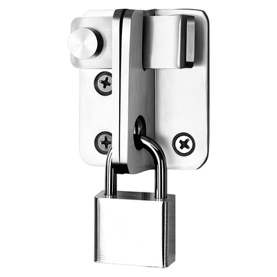 不锈钢插销门栓带挂锁免打孔老式