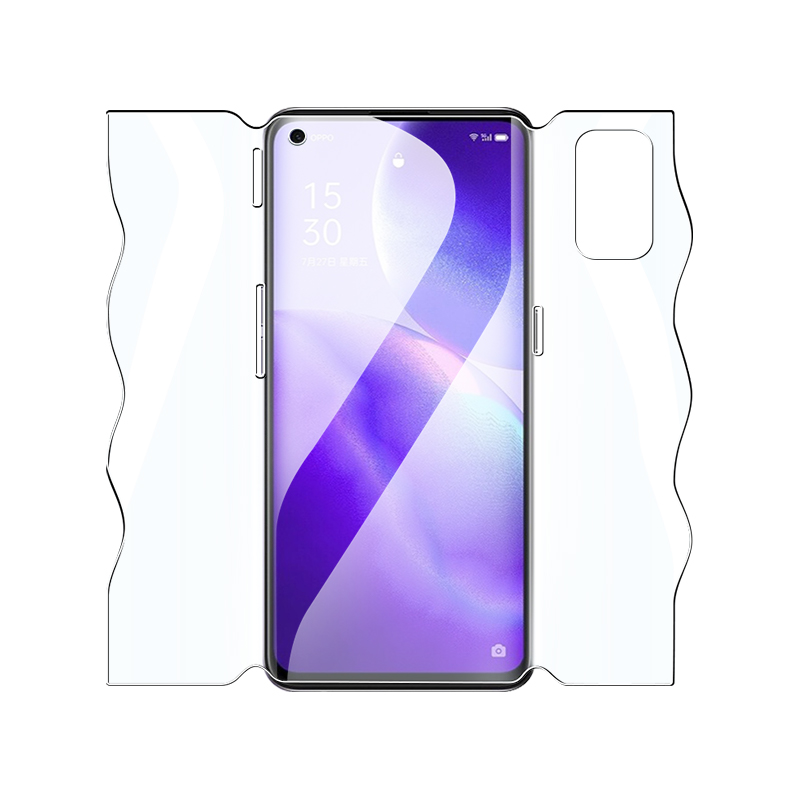 适用opporeno5钢化水凝膜曲面全身reno5pro手机贴膜全屏覆盖reno5k全包膜reno5pro+一体膜前后膜Reno 5保护膜