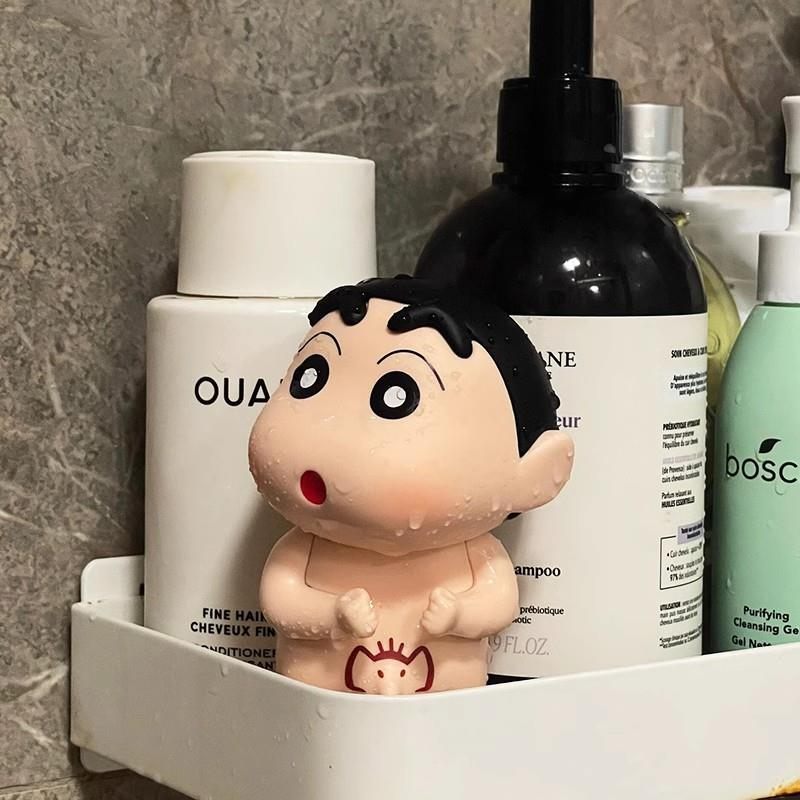 蜡笔小新摆件洗澡搭子可爱家居装饰品治愈系桌面Q手办卫生间浴室
