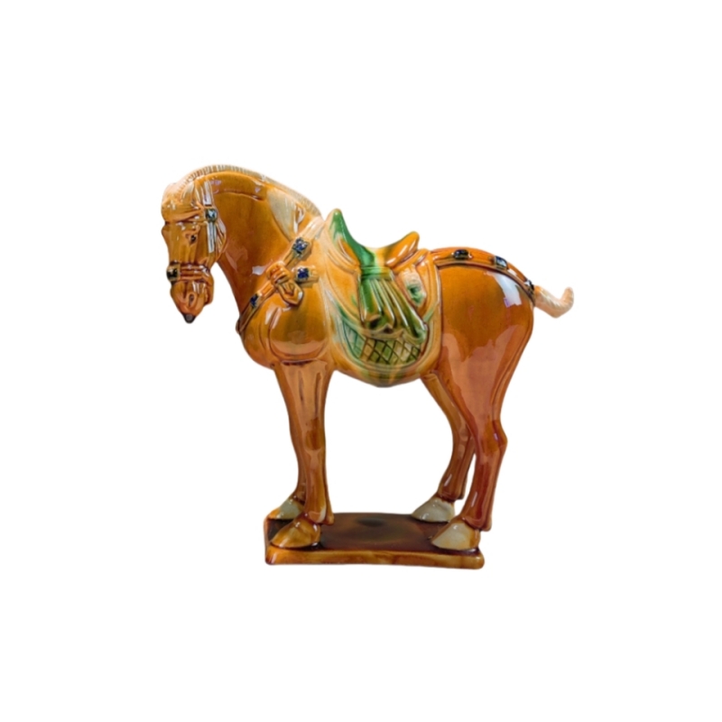 洛邑三彩唐三彩马骆驼陶瓷对马驼摆件博物馆文创洛阳特产出国礼品