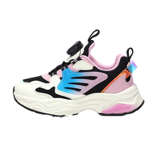 波尼PONY款新款复古老爹鞋粉黑色魔术贴运动鞋舒适缓震休闲鞋