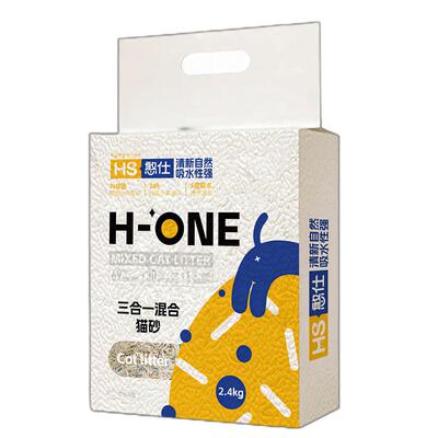 憨仕混合猫砂2.4KG可冲马桶