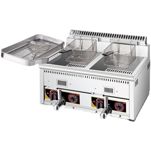 包邮豹鼎台式燃气鸡排炸炉油炸机恒温煤气油炸锅摆摊油条机炸串机