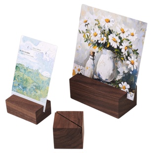 实木便签夹便条夹饭店菜品展示牌卡片座展示架斜面台卡立式价格牌标价牌餐饮菜牌展示卡菜名介绍牌酒水标价牌