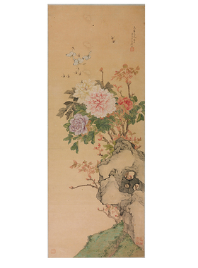 工笔画打印白描底稿竖幅居廉花鸟牡丹草虫图线稿本店拷贝高清线稿