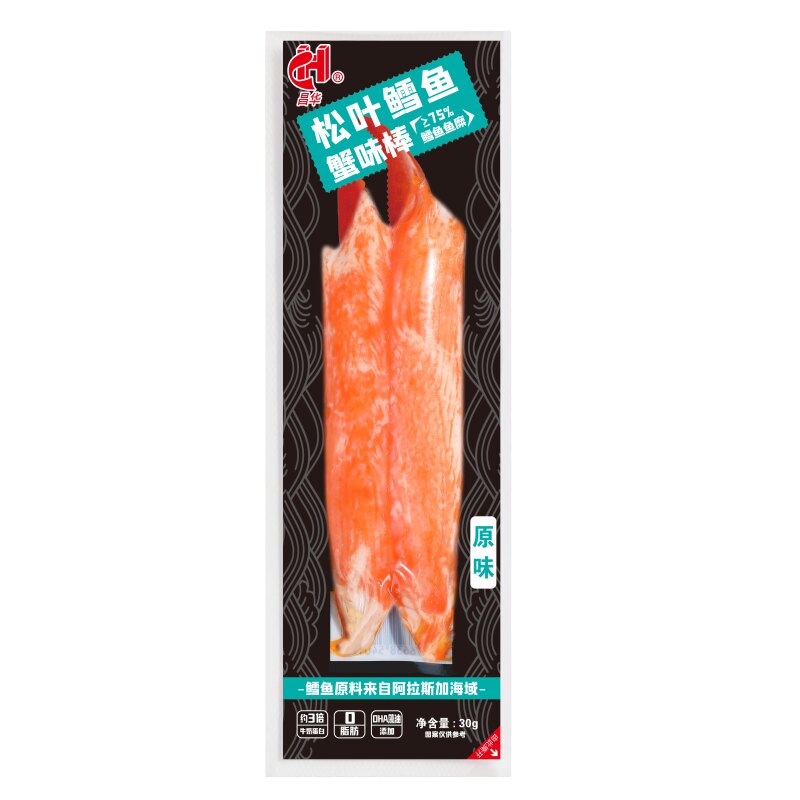松叶蟹柳蟹肉棒即食解馋手撕蟹柳棒低脂零食鳕鱼蟹味棒代餐蟹足棒