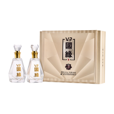 国缘V3礼盒浓香型40.9度500ml*2礼盒装白酒商务宴请节日送礼