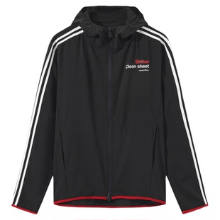 UMAMIISM有茂密声早春新款撞色条纹拉链夹克透气跑步运动连帽外套