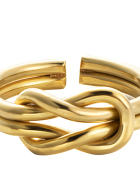 原创日韩ins开口钛钢打结对戒