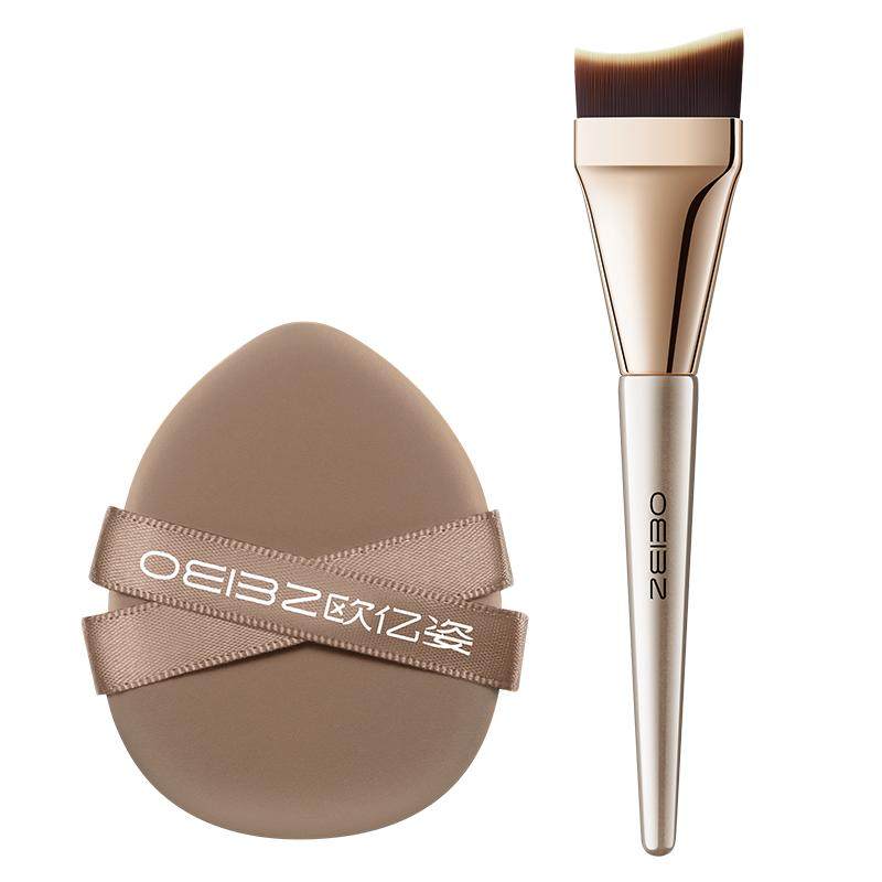 欧亿姿鱼尾薄弧一字粉底刷超薄调色板