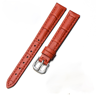 真皮表带女鳄鱼纹牛皮手表链 适配dw天梭铁达时芙丽依波天王10mm