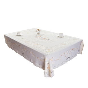 PVC餐桌布防水防油防烫免洗北欧台布蕾丝网红长方形茶几桌垫流苏