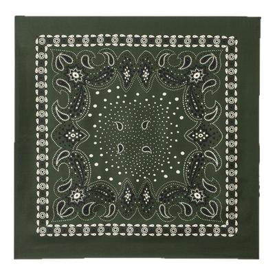 SANDRO法式深绿色印花桑蚕丝方巾