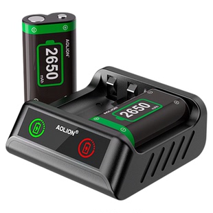 AOLION澳加狮 xbox手柄电池充电套装适用微软原装蓝牙手柄one/Series/sx可充双充电池底座配件