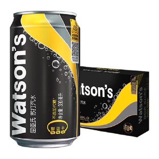 屈臣氏苏打汽水经典原味无糖气泡水整箱装330ml*24罐JOJO联名款