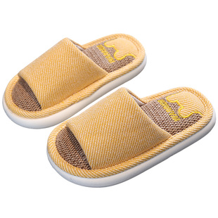 回力春秋儿童亚麻拖鞋室内男童家居拖鞋女童居家用宝宝木地板拖鞋