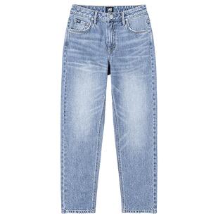 【张凌赫代言】Lee413标准高腰小直脚中蓝色女牛仔裤潮