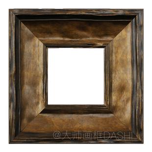 古铜金色做旧实木画框相框照片装裱定制美式欧式版画油画外框复古