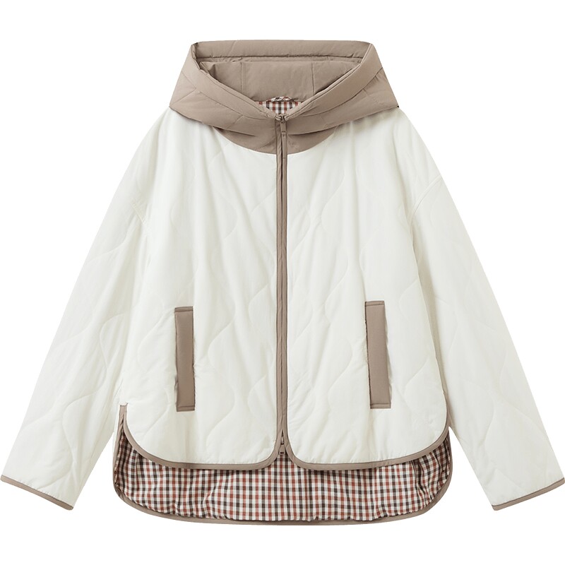 播冬季通勤休闲短款棉服女撞色外套BDS4PD3837