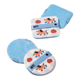 星兜茸茸短绒粉扑轻薄取粉力强蓝色化妆粉扑粉饼替换植绒粉扑*4片