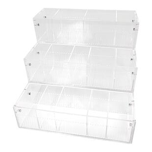 亚克力橡皮擦收纳盒手帐胶带透明任意分隔盒文具店阶梯式展示架子