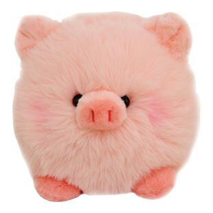 蝴蝶效应正版长毛狗狗抱枕小狗公仔睡觉抱圆形小猪毛绒玩具女送礼