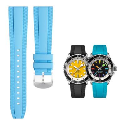 适用百年灵超级海洋复仇者航空计时璞雅氟橡胶防水手表带20/22mm