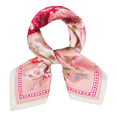 花环秘语粉调围巾丝巾女士