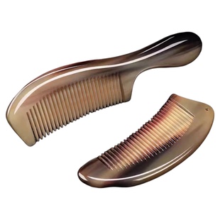 真牛角梳子纯天然圆柄男女士家用养发顺发专用按摩经络梳手工角梳