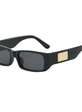 复古玳瑁窄框长方形防紫外线墨镜