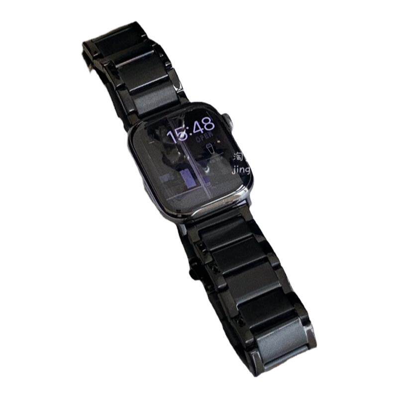 不锈钢星光色男女款适用于苹果applewatchs978代6543SE静静的表带