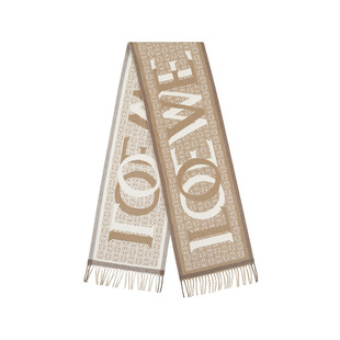 Loewe罗意威 女士美拉德风双面保暖流苏围巾30*180cm银泰 300095