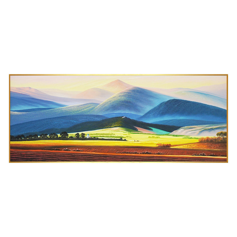 纯手绘油画山水画风景巨人山挂画