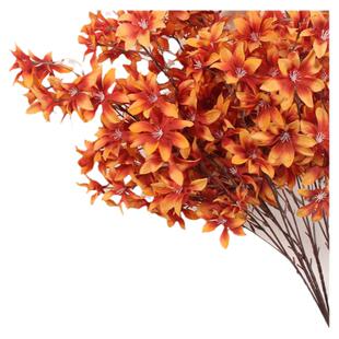 红色情意兰花 假花仿真花装饰花客厅摆件绢花 婚庆婚礼堂花艺