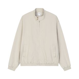 美式工装外套短款cleanfit立领半高领短款外套宽松纯色boxy开衫