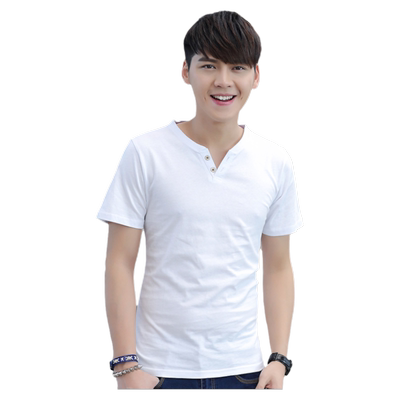 韩版修身男士纯棉简约短袖t恤